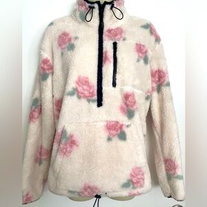 PINK Victoria's Secret Cream and Pink Floral Sweater